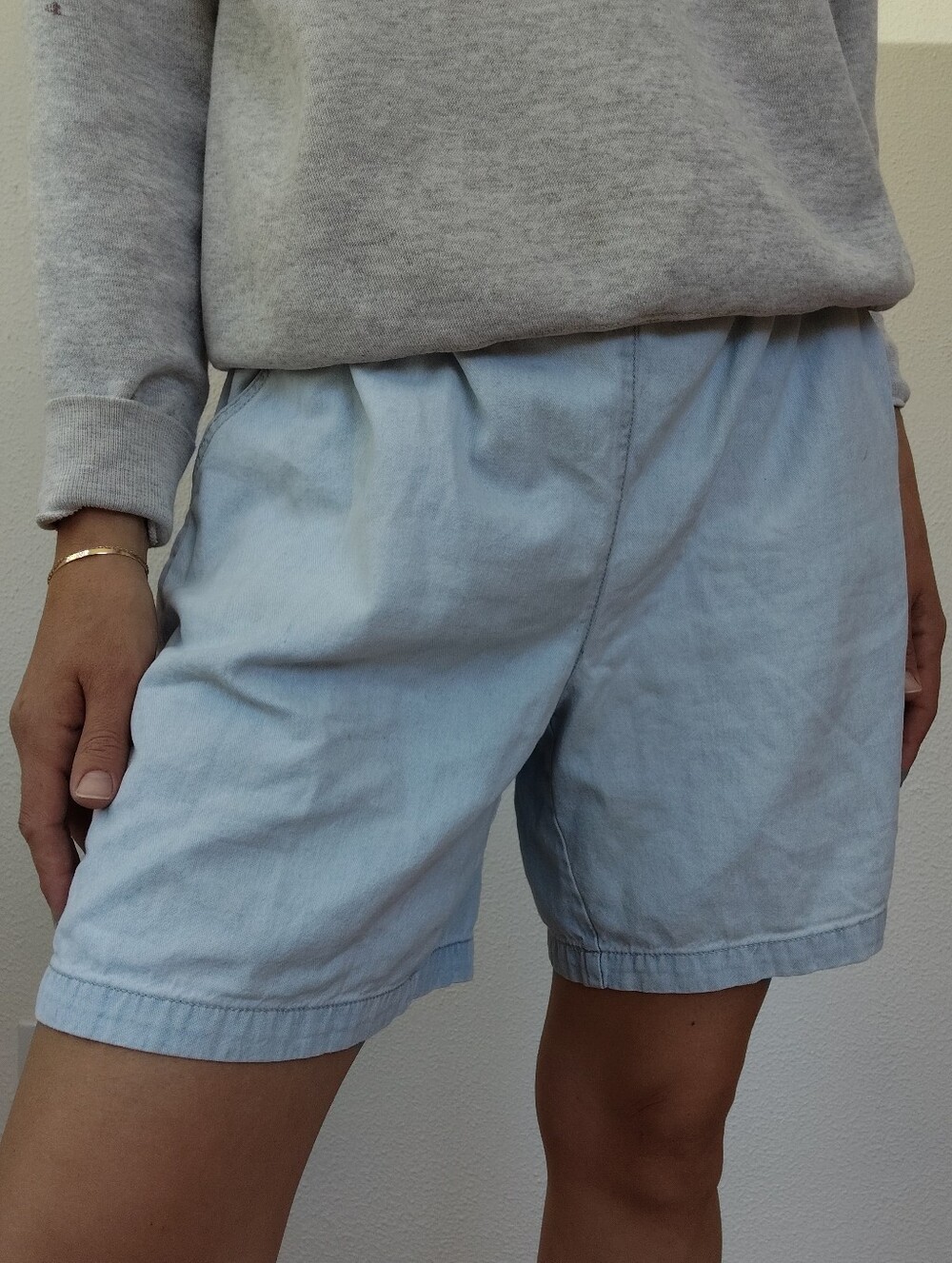 Vintage Chambray Lightweight Denim Shorts
